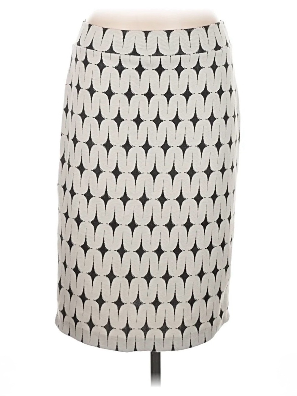Renee C. Black & White Geometric Pencil Skirt